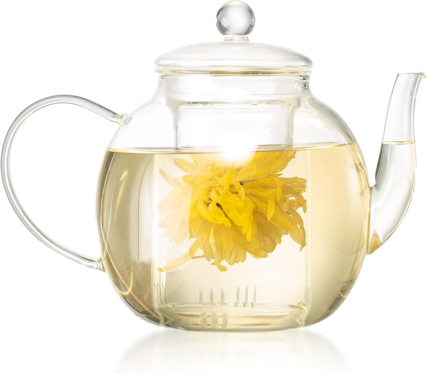 1530ml/52oz Large Glass Teapot with Removable Infuser, Clear Teapot, Stovetop Safe, Suitable for Loose Leaf Tea and Herbal Tea, Unique Father's Day Gift