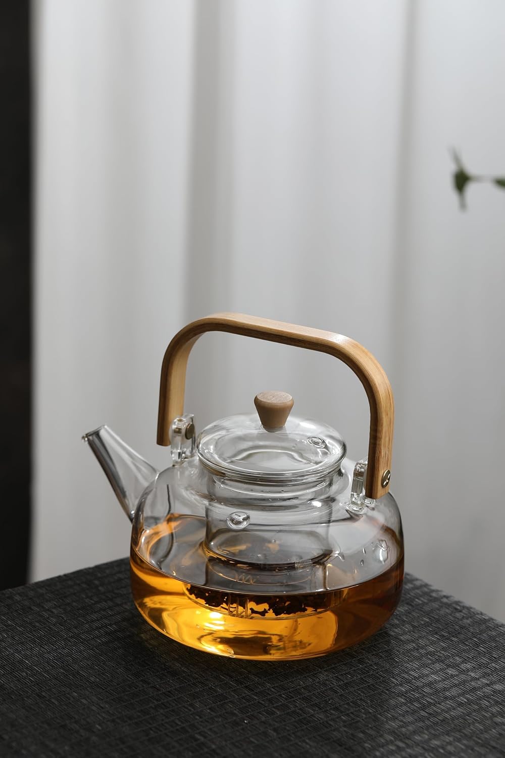 Glass Teapot with Removable Infuser for Stovetop, Glass Teapot 1000ml 33oz, Hand Blown Teapot with Infuser for Loose Tea, Father's Day Gift