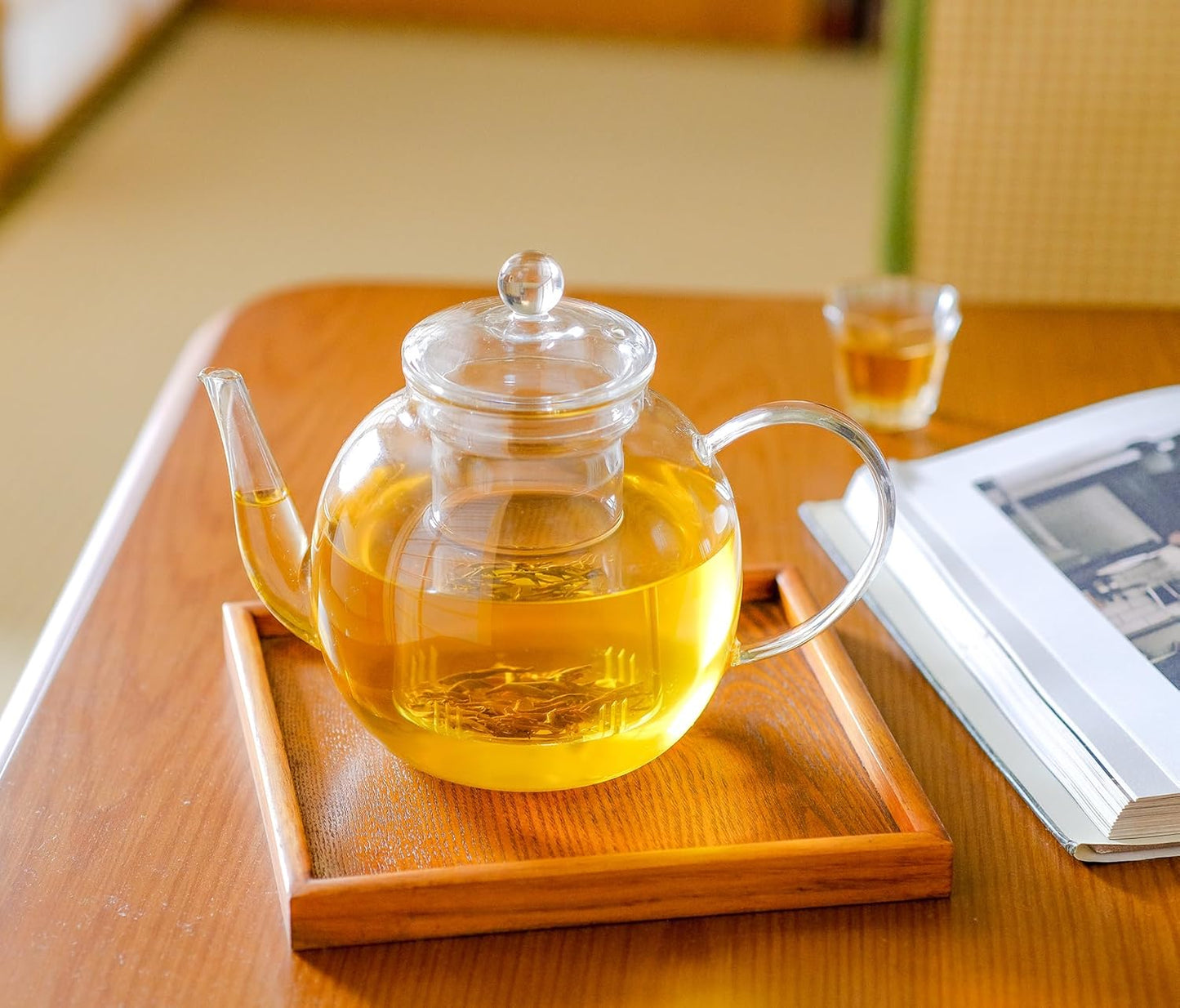 1530ml/52oz Large Glass Teapot with Removable Infuser, Clear Teapot, Stovetop Safe, Suitable for Loose Leaf Tea and Herbal Tea, Unique Father's Day Gift