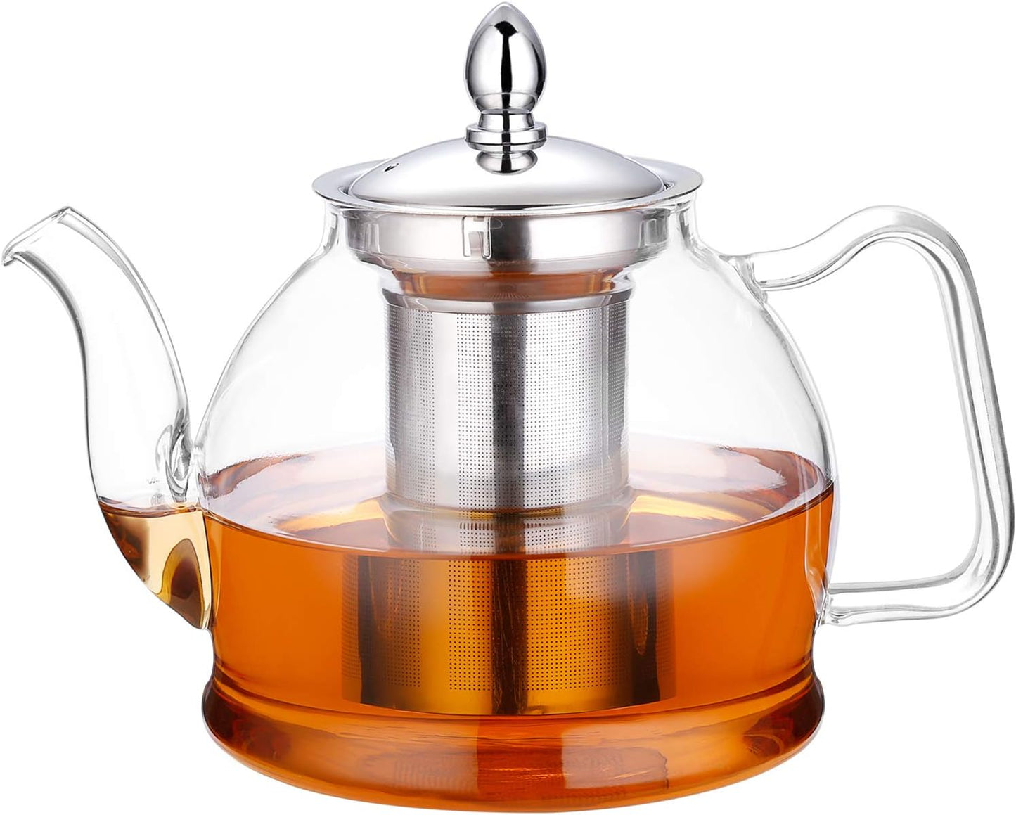 1000ml Glass Teapot with Removable Infuser, Stovetop Safe Teapot, Blooming and Loose Leaf Teapot Set