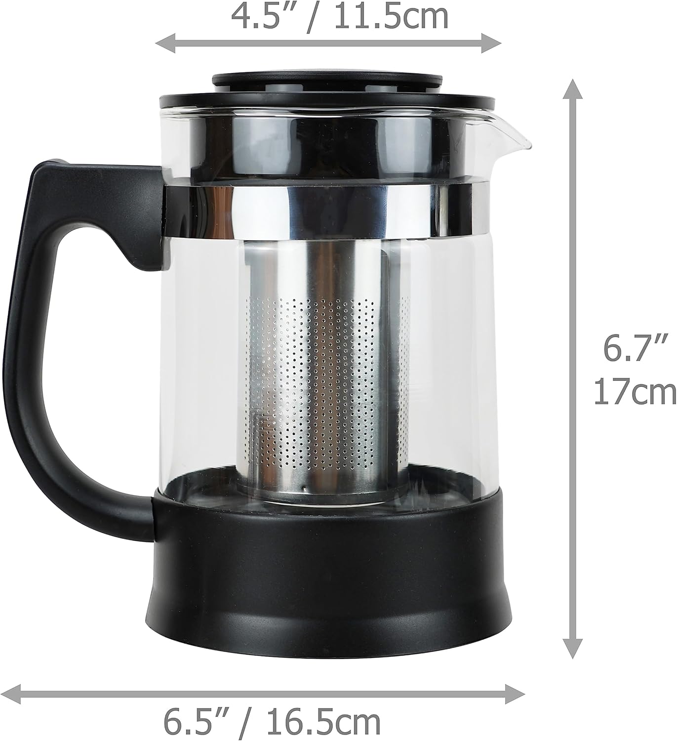 Glass Teapot with Removable Infuser and Heat Resistant Base for Brewing and Serving Herbal Teas, Loose Leaf Teas - 950ml/32oz Capacity